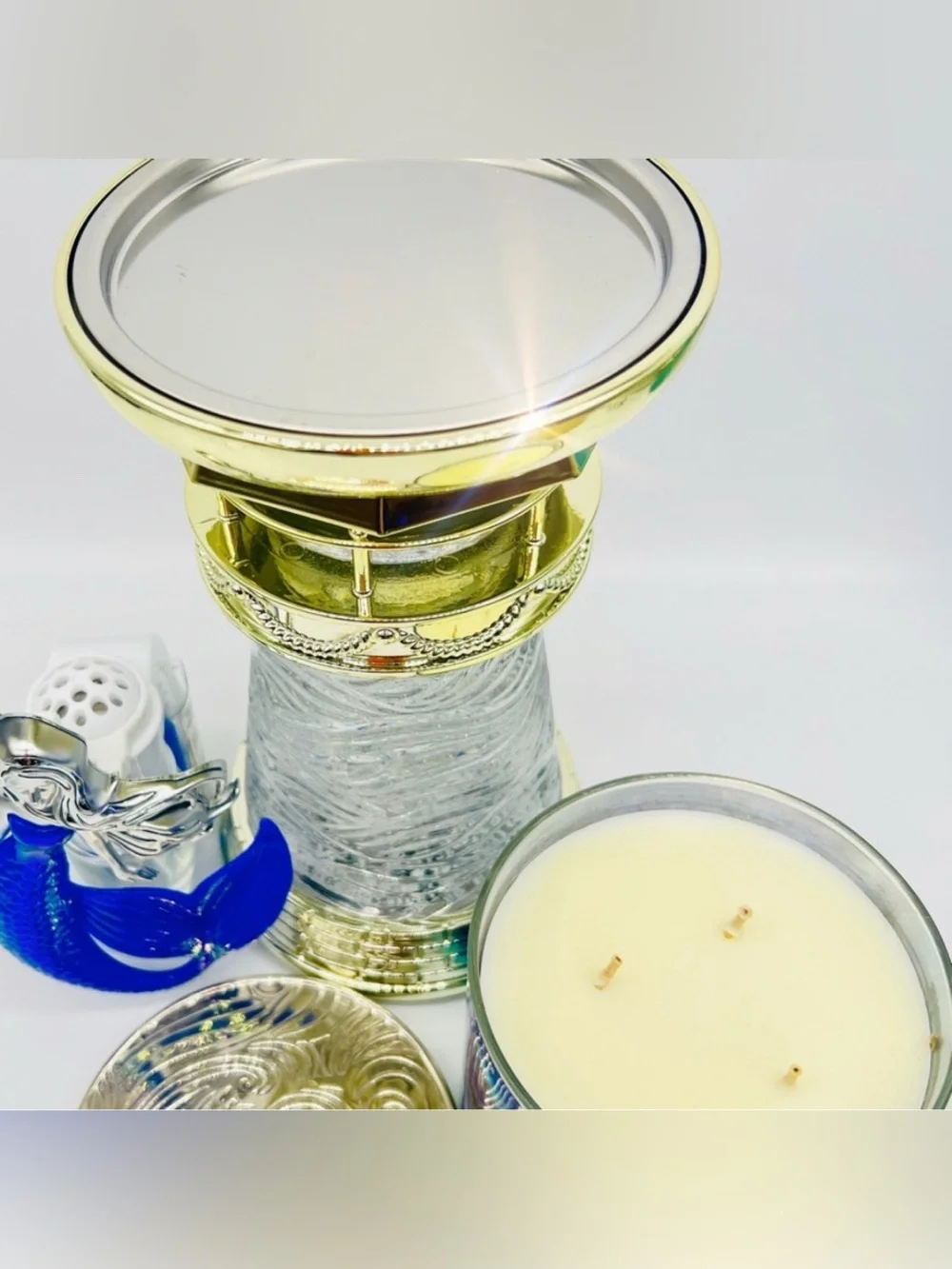 BBW Lavender Sea Lighthouse Mermaid 5-Pc Candle & Wallflower Set